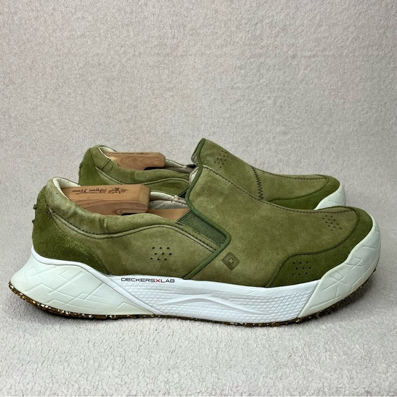 Deckers X Lab X-Scape Coupe Suede Slip On Sneakers-Green-Mens 10-Casual-Designer - Picture 1 of 12